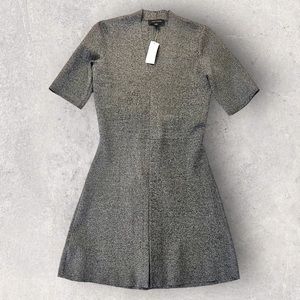 NWT Ann Taylor Gray A-Line Midi Dress Women’s Size Small Nylon Professional